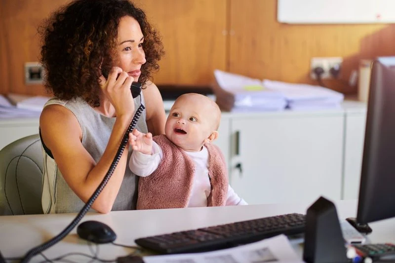 Woman using Visions Voice service